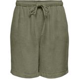 Korte Broeken - Donkergroen - 80% Viscose - 20% Linnen - Regular Fit