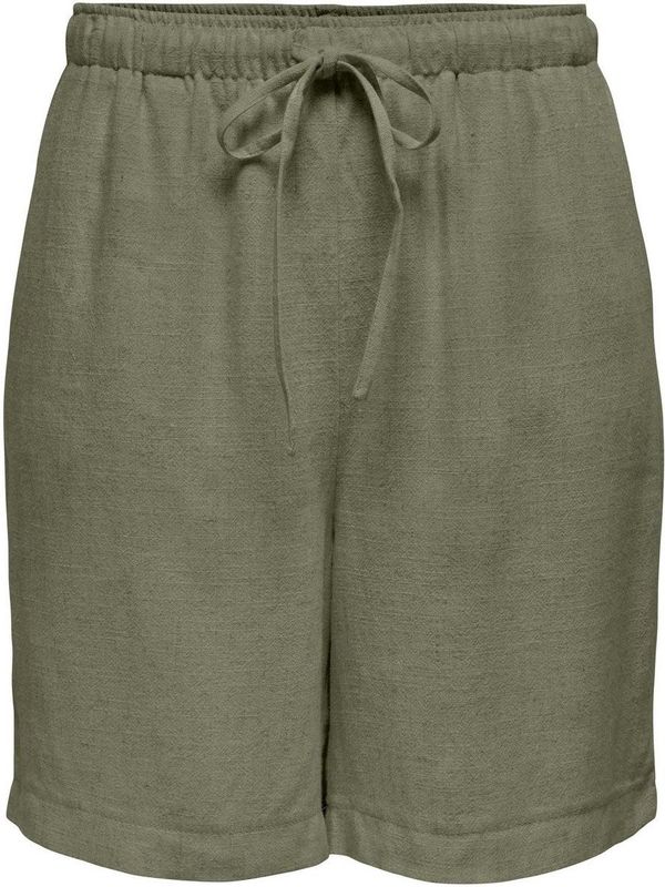 Korte Broeken - Donkergroen - 80% Viscose - 20% Linnen - Regular Fit