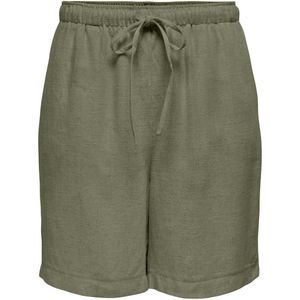 Korte Broeken - Donkergroen - 80% Viscose - 20% Linnen - Regular Fit