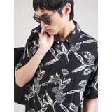 JACK & JONES - JORPAROS - Overhemd - Zwart/Wit - Comfort Fit - Halve Mouw