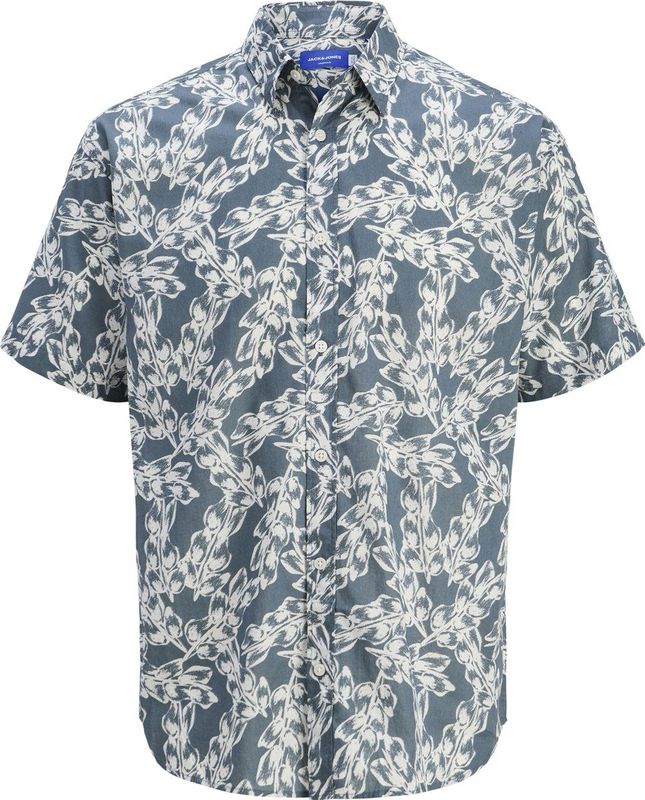 JACK & JONES Jorjoshua Split Aop Shirt Ss voor heren, stormy weather, L