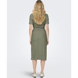 Blousejurk - Geweven - Resort Kraag - Korte Mouwen - Regular Fit