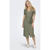 Blousejurk - Geweven - Resort Kraag - Korte Mouwen - Regular Fit