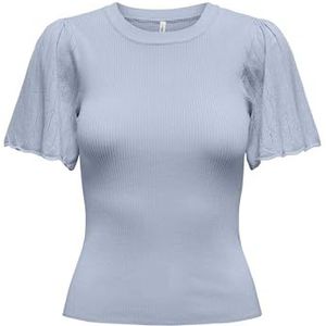 ONLY Dames Onlanjelica Ss Detail O-Neck KNT, Soft Chambray, L