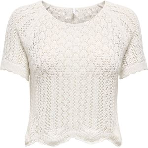 ONLY - Onlnola Life S/S - Trui - Cloud Dancer - Normale Pasvorm - Korte Mouwen