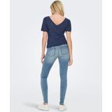 ONLY - Onlbecca Life Ss V-hals Top - Blauw - Katoen
