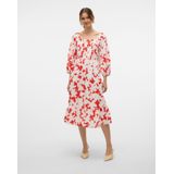Vmdicthe - Midi-jurk - Bloemenprint - Regular Fit - Tot aan de Enkel - 3/4 Mouwen