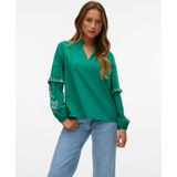 VERO MODA Blouse 'VMNOEL'  smaragd / wit