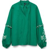 VERO MODA Blouse 'VMNOEL'  smaragd / wit