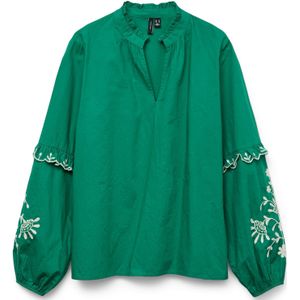 VERO MODA Blouse 'VMNOEL'  smaragd / wit