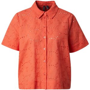 VERO MODA - Hemdje - Korte Mouwen - Roze - Katoen