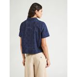 Vero Moda - Blouse - Blauw - Overhemdkraag - Korte Mouwen - Regular Fit