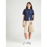 Vero Moda - Blouse - Blauw - Overhemdkraag - Korte Mouwen - Regular Fit