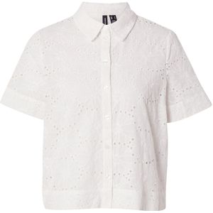 Blouse - Effen - Katoen - Kwartmouw - Normale Pasvorm