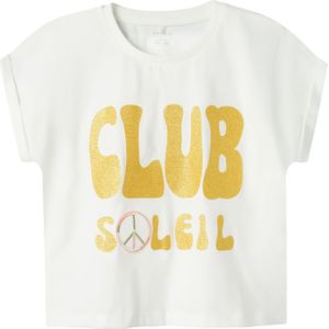 NAME IT - Nkfforva Ss Short Loose Top - Cloud Dancer - Katoen