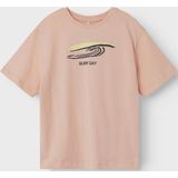 NAME IT KIDS - T-shirt - Zalmroze - Regular Fit - Katoen