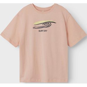 NAME IT KIDS - T-shirt - Zalmroze - Regular Fit - Katoen