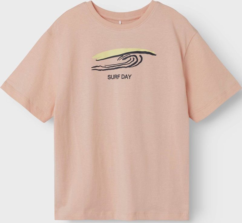 NAME IT KIDS - T-shirt - Zalmroze - Regular Fit - Katoen