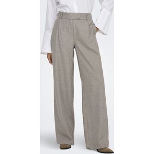 Bandplooibroek - ONLLinda - Mélange - Wide Leg - High Waist