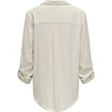 Only - Blouse - Zandkleurig - 80% Viscose 20% Linnen