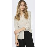 Only - Blouse - Zandkleurig - 80% Viscose 20% Linnen