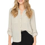 Only - Blouse - Zandkleurig - 80% Viscose 20% Linnen