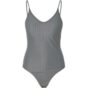 Pieces Dames badpak pcbaomi ronde hals zwart/wit gestreept