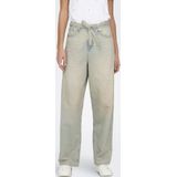 Jeans - Effen - Denim - Ripped - Wide Leg - Mid Waist