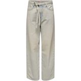 Jeans - Effen - Denim - Ripped - Wide Leg - Mid Waist