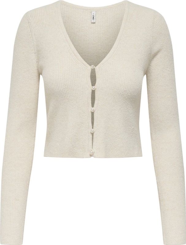 Only - ONLRICA LIFE LS VNECK - Gebreide Trui - Birch - V-hals - Lange Mouwen