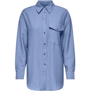 Only Blouse - ONLTANIA LIFE LS SHIRT WVN - Serenity - 66% Viscose, 22% Nylon, 12% Linnen