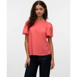 Blouse - Effen - Katoen - Normale Pasvorm - Kwartmouw