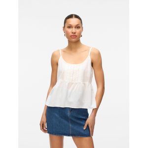 VERO MODA - Top - Ecru - Mouwloos - Ronde Hals - 100% Katoen