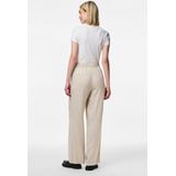 Pieces - Pcpia Hw Wide Pants - Pantalons - Birch/Melange - 70% Viscose 30% Linnen