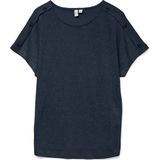 VERO MODA - T-shirt - Blauw - Viscose - Korte Mouwen - Ronde Hals