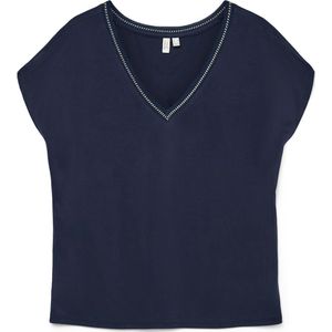 Vero Moda - Tops & T-shirts - Donkerblauw - V-Hals - Regular Fit