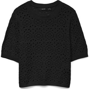 Vero Moda - Vmberry - Gebreide Trui - Zwart - 2/4 Mouwen