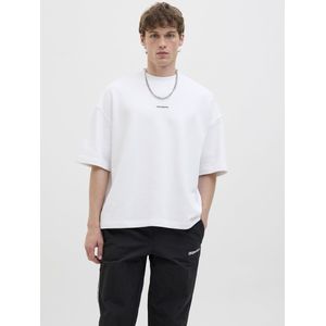 JACK & JONES Heren Jcoinfinity Print Back Sweat Ss, wit (bright white), XS