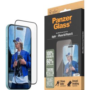 PanzerGlass® Displayschutz für iPhone 16 & 15 - Ultra-Wide Fit