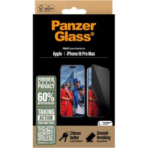 PanzerGlass Privacy Screen Protector iPhone 16 Pro Max | Ultra-Wide Fit