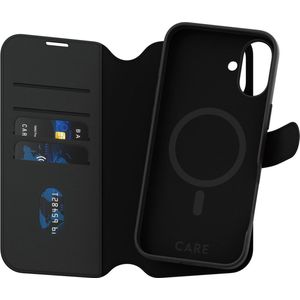 CARE by PanzerGlass Tango 2-in-1 Wallet Case MagSafe voor de Apple iPhone 16 Plus - Zwart