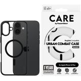 CARE by PanzerGlass® Flagship Case Transparent Urban Combat Schwarz Rahmen & MagSafe für iPhone 16 Plus
