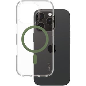 CARE by PanzerGlass Urban Combat Case MagSafe voor de Apple iPhone 16 Pro - Transparant / Groen