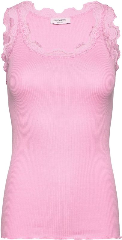 rosemunde Tanktop "Babette Silk Top", wunderschöner Vintage-Spitzenbesatz an Ausschnitt und Trägern