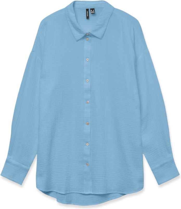 Shirt - Lichtblauw - 80% Katoen, 20% Gerecycled Katoen - Lange Mouwen