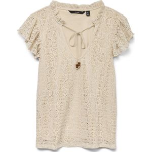 Top - V-Hals - Korte Mouwen - Ruches - Regular Fit