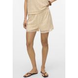 VERO MODA - VMMAYA - Korte Broek - Beige - Regular Fit - Hoge Taille
