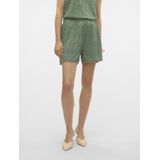 Vero Moda - VMMAYA HW SHORT - Korte Broeken - Hedge Green - Regular Fit