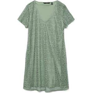 Vero Moda - Vmmaya Ss V Neck Short Dress - Hedge Green - Korte Jurk