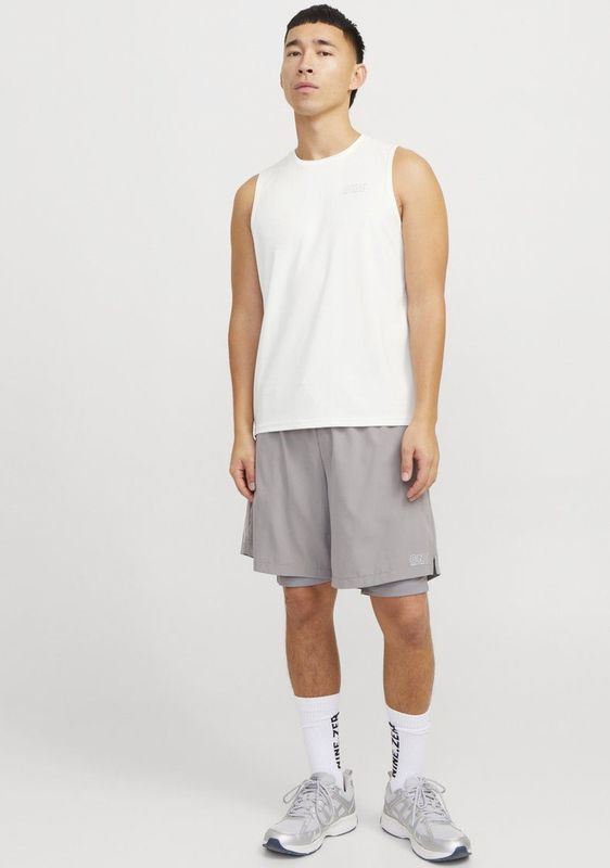 Jack & Jones - JCOCnz - Shirt - Grijs/Wit - Mouwloos